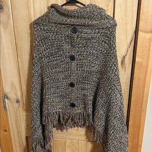 LOVE by CHELSEY Cozy Knit Sweater Poncho